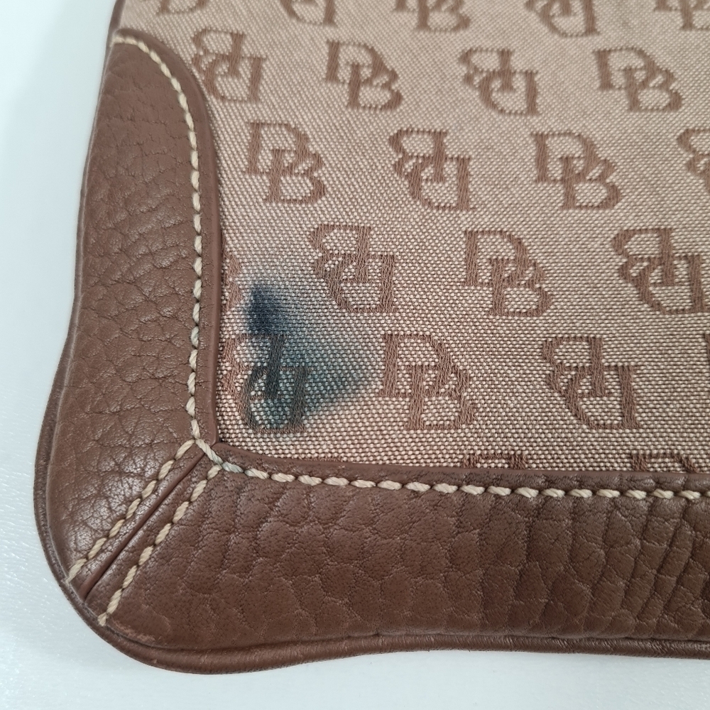 Y2K Dooney & Bourke Brown Monogram Clutch Shoulder Bag - Picture 3 of 12